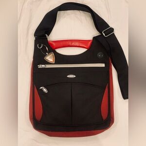 Tumi Ducati Corse T3 crossbody messenger purse bag red black